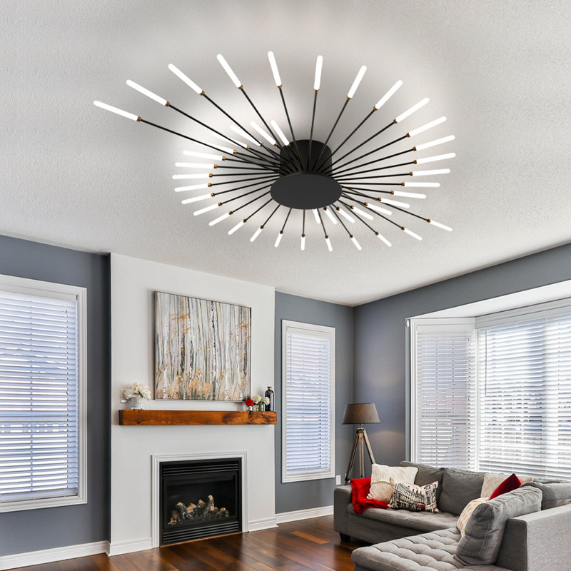 Ivy Bronx HanranhanModern LED Ceiling Light,42-Light Heads Flower Shape Ceiling Lights,Living ...
